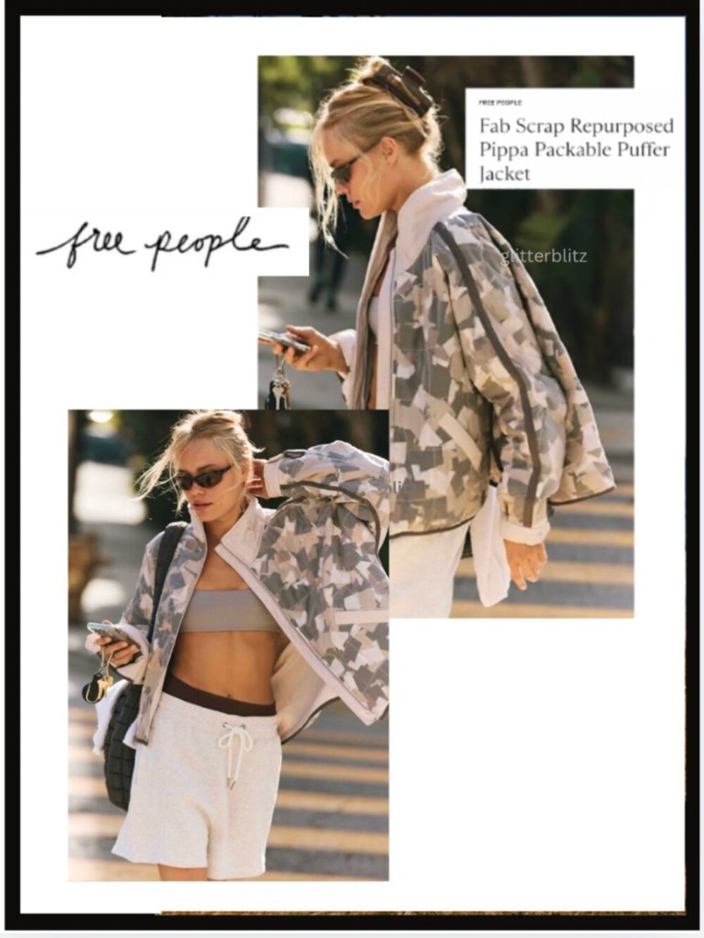 Free People Movement Pippa Packable Puffer Jacket in Tofu Combo